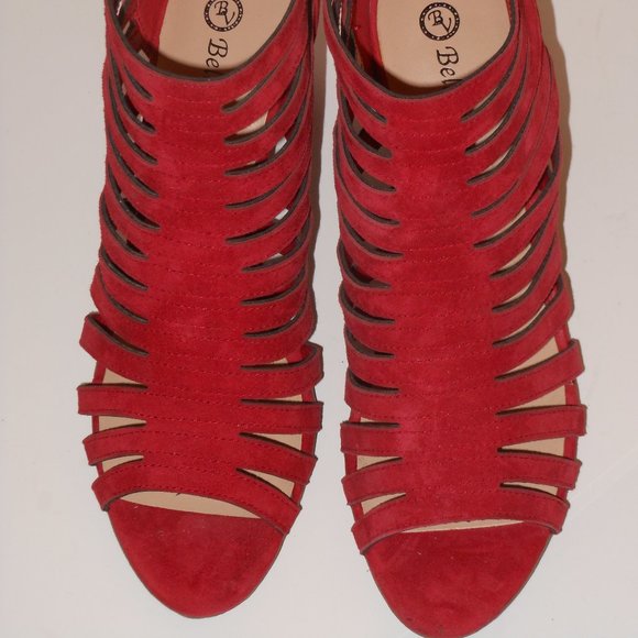 BELLA VISTA RED GENUINE SUEDE SANDALS SIZE 11 MEDIUM - Picture 7 of 9